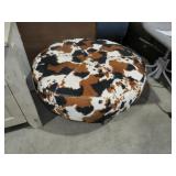 FABRIC COW PATTERN RD OTTOMAN