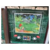 FRAMED GOLF LEGENDS PRINT AND SIGNED GOLF BALLS