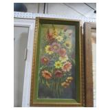 GOLD FRAMED STILL LIFE ON BOARD