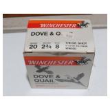 BOX OF 25 WINCHESTER 20 GAUGE SHELL AMMO
