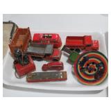 COLL OF VINTAGE DIE CAST CARS, WHEEL, & HARMONICA