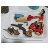 COLLECTION OF VINTAGE TOYS, TOPS, AND MISC
