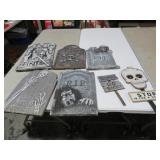 COLLECTION OF TOMB STONES AND YARD SIGNS