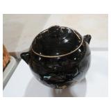 VINTAGE MCCOY PAINTED FRUIT BLACK COOKIE JAR