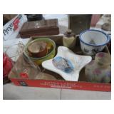 COLLECTION OF POTTERY BOWLS, CROCK, PITCHER, & MIS