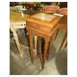 CARVED WOOD W/ MARBLE INSERT PLANTSTAND