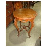 ANTIQUE CARVED LEG SIDE TABLE