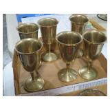 COLLECTION OF HEAVY BRASS GOBLETS
