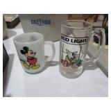 VINTAGE MICKEY MOUSE AND BUD LIGHT MUGS