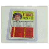 1969 MICKEY MANTLE CHECKLIST CARD