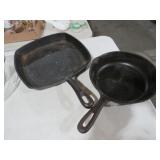 (2) CAST IRON SKILLETS