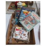 COLLECTION OF CHILDRENS BOOKS, STAMPS, AND MISC