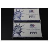 1999 UNITED STATES MINT PROOF SET PAIR
