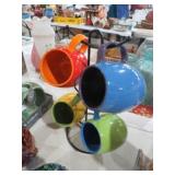 GALLERY CERAMIC MUGS WITH METAL STAND