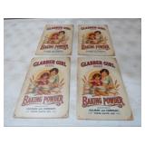 (4) METAL CLABBER GIRL ADV SIGNS 9X1`2