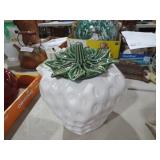 VINTAGE WHITE STRAWBERRY COOKIE JAR