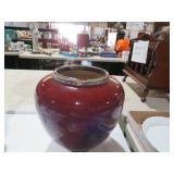 BURGUNDY/ BLUE VASE