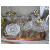 COLLECTION OF OIL LAMPS AND PARTS