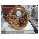 HAND MADE WOOD BASKET AND WALL SHELF
