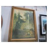 GOLD FRAMED WATERFALL PRINT ON BOARD