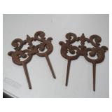 PAIR OF CAST IRON GARDEN STAKES