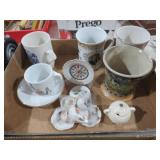 COLLECTION OF MUGS, TEACUPS, AND SAUCERS
