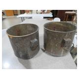 (2) METAL DBL HANDLE PLANTERS
