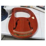 VINTAGE WOODEN LYRE HARP