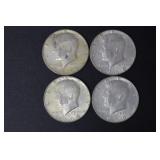 (4) 40% SILVER KENNEDY HALF DOLLARS