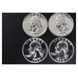 (4) PROOF SILVER WASHINGTON QUARTERS