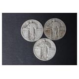 (3) STANDING LIBERTY SILVER QUARTERS 90%