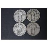(4) 1929 STANDING LIBERTY QUARTERS 90%