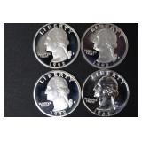 (4) PROOF SILVER WASHINGTON QUARTERS