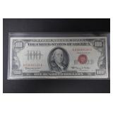 1966 UNITED STATES RED SEAL $100 NOTE