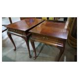 (2X) HICKORY CHAIR CO QUEEN ANNE END TABLES