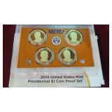 2014 US PRESIDENTIAL $1 COIN PROOF SET