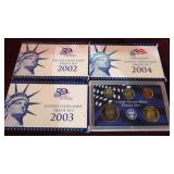 2002, 03, 04 US MINT PROOF SETS