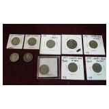 10 LIBERTY "V" NICKELS VARIOUS DATES