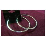 STAMPED .925 LADIES HOOP EARRINGS