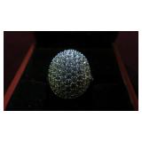 STAMPED .925 LADIES WHITE SAPPHIRE RING SZ 7