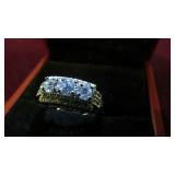 STAMPED .925 LADIES WH SAPPHIRE RING SZ 7