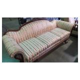 DUNCAN PHYFE UPHOLSTERED CARVED SOFA