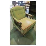 UPHOLSTERED SPINDLE SIDE ARM CHAIR