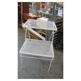 PAIR METAL PATIO TABLES