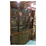 MAHAGONY CURVED GLASS FRONT CHINA CABINET