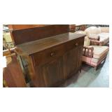 ANTIQUE WALNUT JELLY CABINET 2 DOORS 2 SHELVES