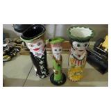 3 GANZ LADY VASES, ARTIST SIGNED. 11 & 10" TALL