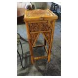 BAMBOO TABLE OR PLANT STAND, 13" SQUARE, 32" TALL
