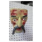 HIGHLY CARVED MEXICAN DANCE MASK, 7 X 10"