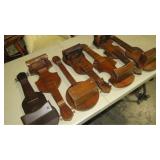 COLLECTION OF 7 WOOD MUSIC INSTRUMENTS PLANTERS